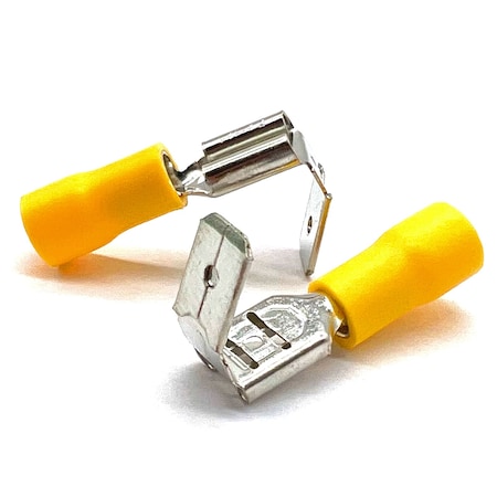 Boltsandnuts.Com Wire Terminal, 10 AWG, 600 V, PVC, Vinyl Insulated, Yellow, 100 PK EL-1210-PIGGYBACK-VY-100
